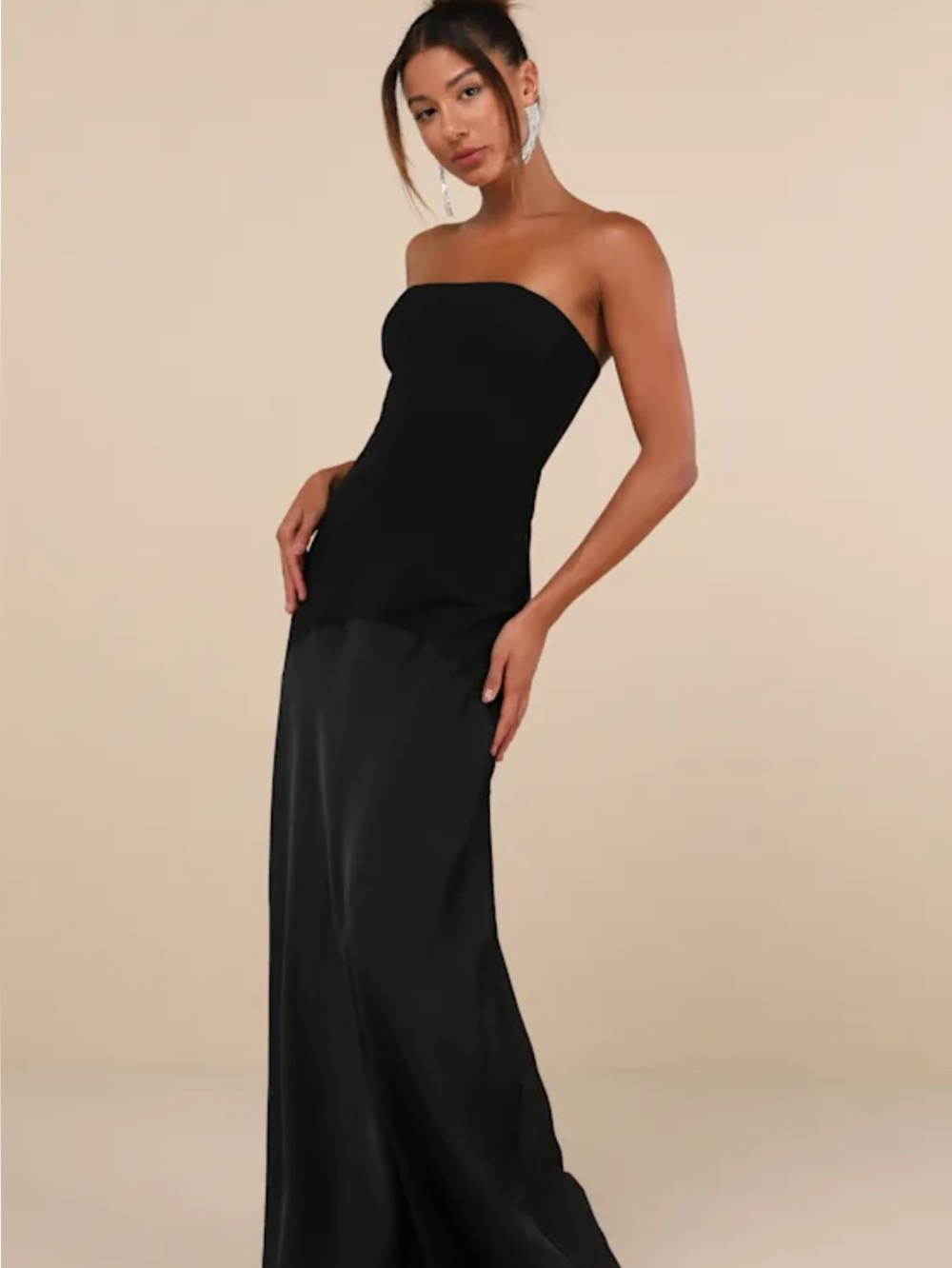 New Lulus Compelling Style Strapless  Dress - Classic Evening Gown Sz XL - Picture 2 of 8